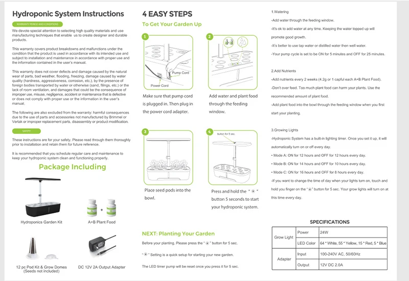 Smart Hydroponic Gardening System - 6Plant/12Plant